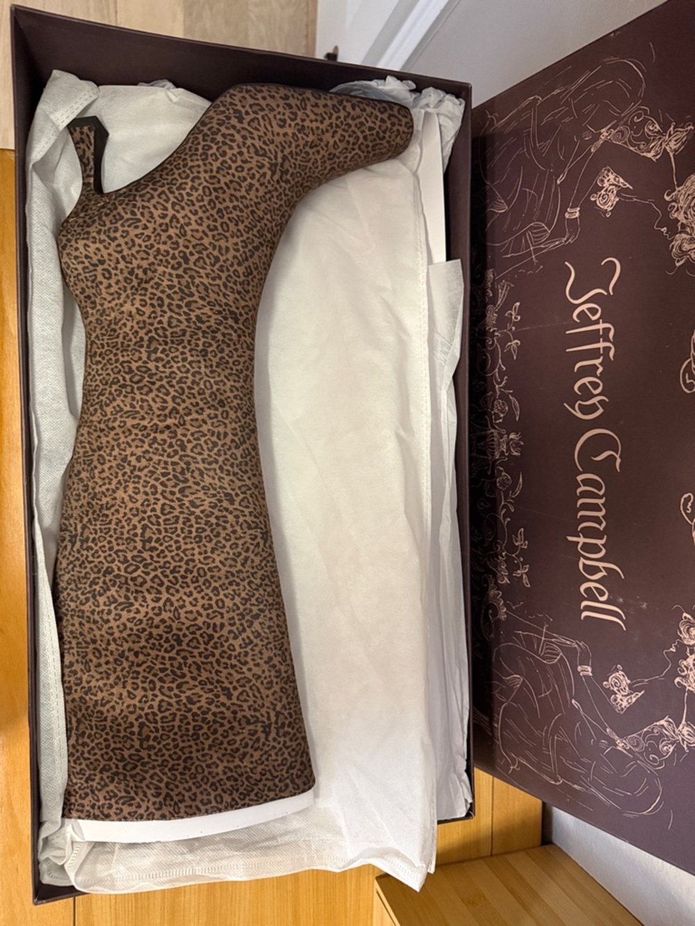 Jeffrey Campbell Leopard Print Knee-High Boots in Brown